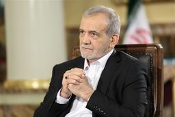 حضور پزشکیان در آیین تشییع سردار شهید نیلفروشان+ویدئو